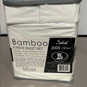 Bamboo Solid 2000 Series White Sheet Set